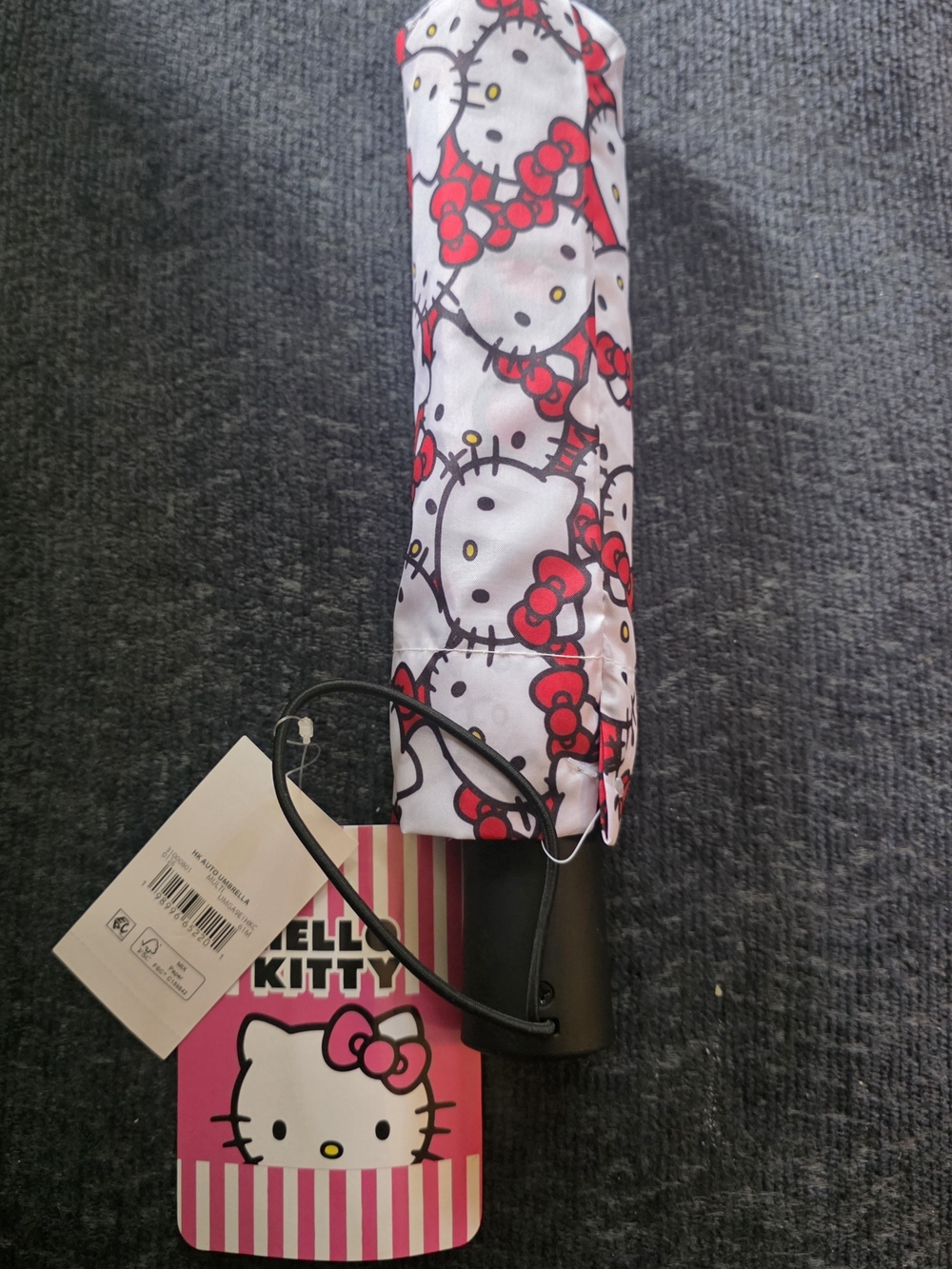 Sanrio Hello Kitty Umbrella Pattern in White and Red Nwt Unisex Super Cute!!